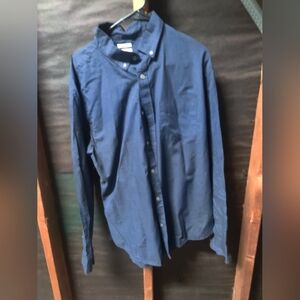 Blue/ jean color button down slim fit